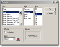 Font formatting options for signatures in Outlook 2003