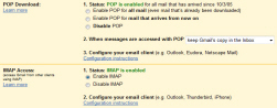 Enable IMAP or POP3 in Gmail