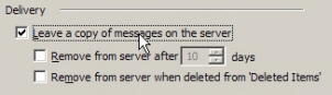 Tell Outlook to leave a copy of Yahoo! emails on the server