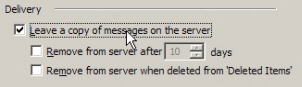 berätta för Outlook att lämna en kopia av Yahoo! e-post på servern
