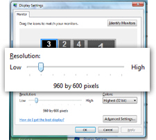 Adjust your screen resolution in Windows Vista