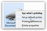 Choose your default printer in Windows 7