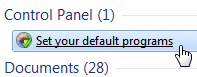 Set your default programs in Windows 7