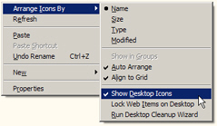Access desktop icon settings in Windows XP
