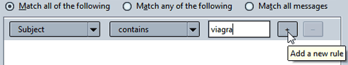 Create a new filter in SeaMonkey Mail