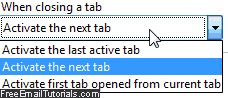 Configure close tab options in Opera