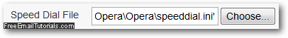 Get your Opera speed dial configuration text file