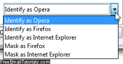 Make Opera appear as another web browser