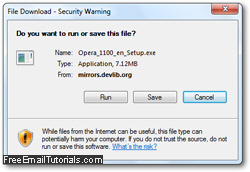 Opera file download dialog - save on your computer
