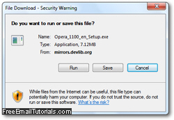 Opera file download dialog - save on your computer