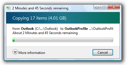 Restoring Outlook 2007 from a backup