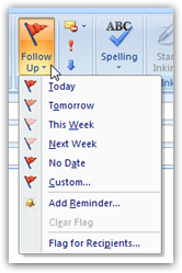 Email flagging options and reminder in Outlook 2007