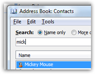 Find a contact in the Outlook 2007 address book