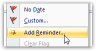 Add an email reminder in Outlook 2007