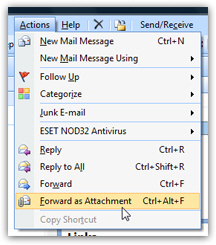 Send an email as attachment