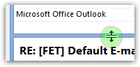 Resize the horizontal Reading Pane in Outlook 2007