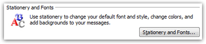 Stationery and font settings in Outlook 2007
