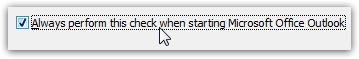 Force Outlook 2007 to stop checking if it is the default email application
