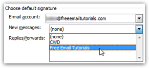 Let Outlook 2007 assign signatures to email accounts