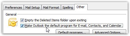 Make Outlook The Default Mail Program