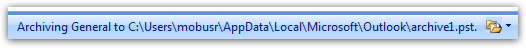 Outlook 2007 archive progress