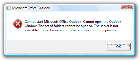 Outlook 2007 cannot load emails without the correct password