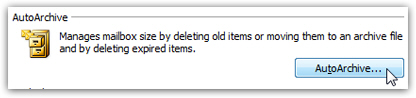 Customize autoarchive settings in Outlook 2007