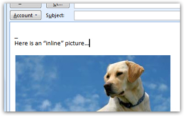 Send an inline picture with Outlook 2007