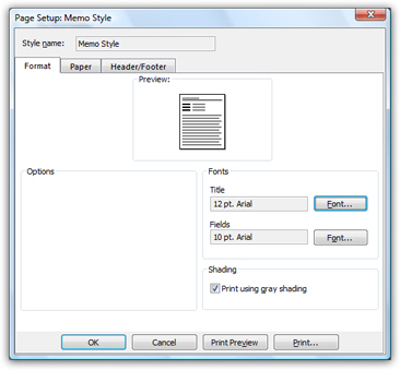 Customize this particular print job in Outlook 2007