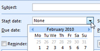 Optionally assign start and due dates to tasks in Outlook 2007