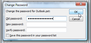 Remove the password from Outlook 2007