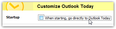 Skip Outlook Today and go to inbox