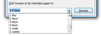 Ask Outlook 2007 to remind you again in the future
