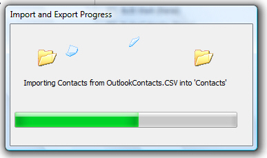 Outlook 2007 importing new contacts into the address book