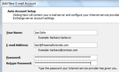 The new auto account setup feature in Outlook 2007