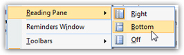 Move Reading Pane to bottom