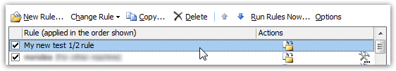 Outlook 2007 has added the email rule you just created!
