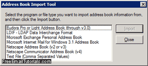 Outlook Express address book import tool