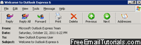 Email message toolbar in Outlook Express window
