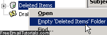 Empty "Deleted Items" folder in Outlook Express
