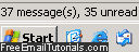 Outlook Express status bar and email messages count