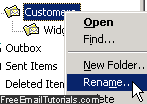 Right-click to rename folders in Outlook Express