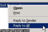 Right-click to respond to a message in Outlook Express