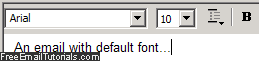 An Outlook Express email with default font settings