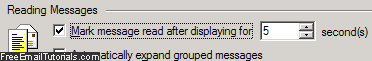 Configure how quickly Outlook Express marks emails as Read