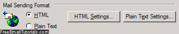 HTML and plain-text settings in Outlook Express Options
