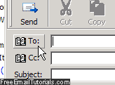 Manually select an email recipient from the Outlook Express address book