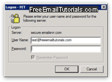 Outlook Express "Logon" dialog requesting a new password