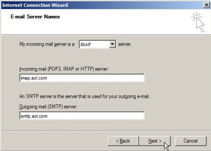 Email server settings for AOL Mail in Outlook Express