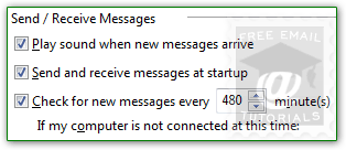 Configure Windows Mail send/receive settings